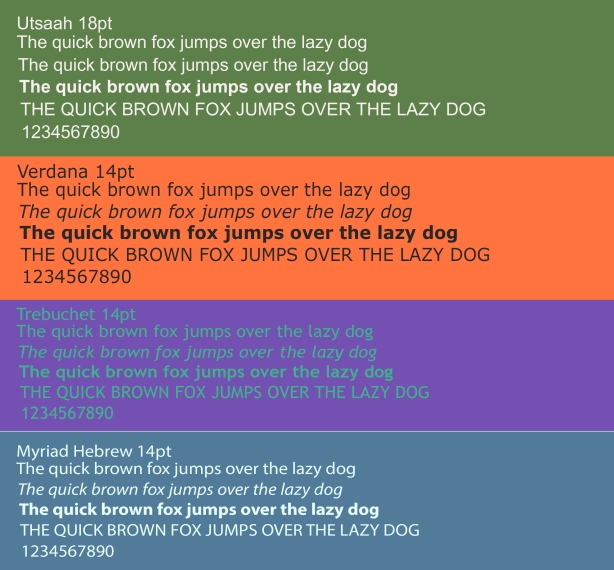 fonts and colours
